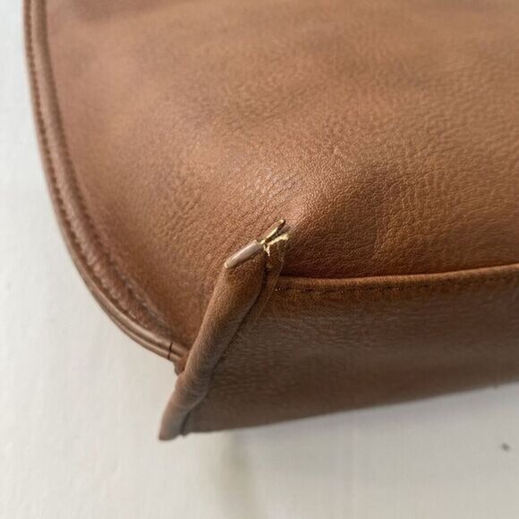 Steve Madden Brown Tote Double Handled Inside Zipper Pocket 2 Open Pockets Large - Picture 6 of 14